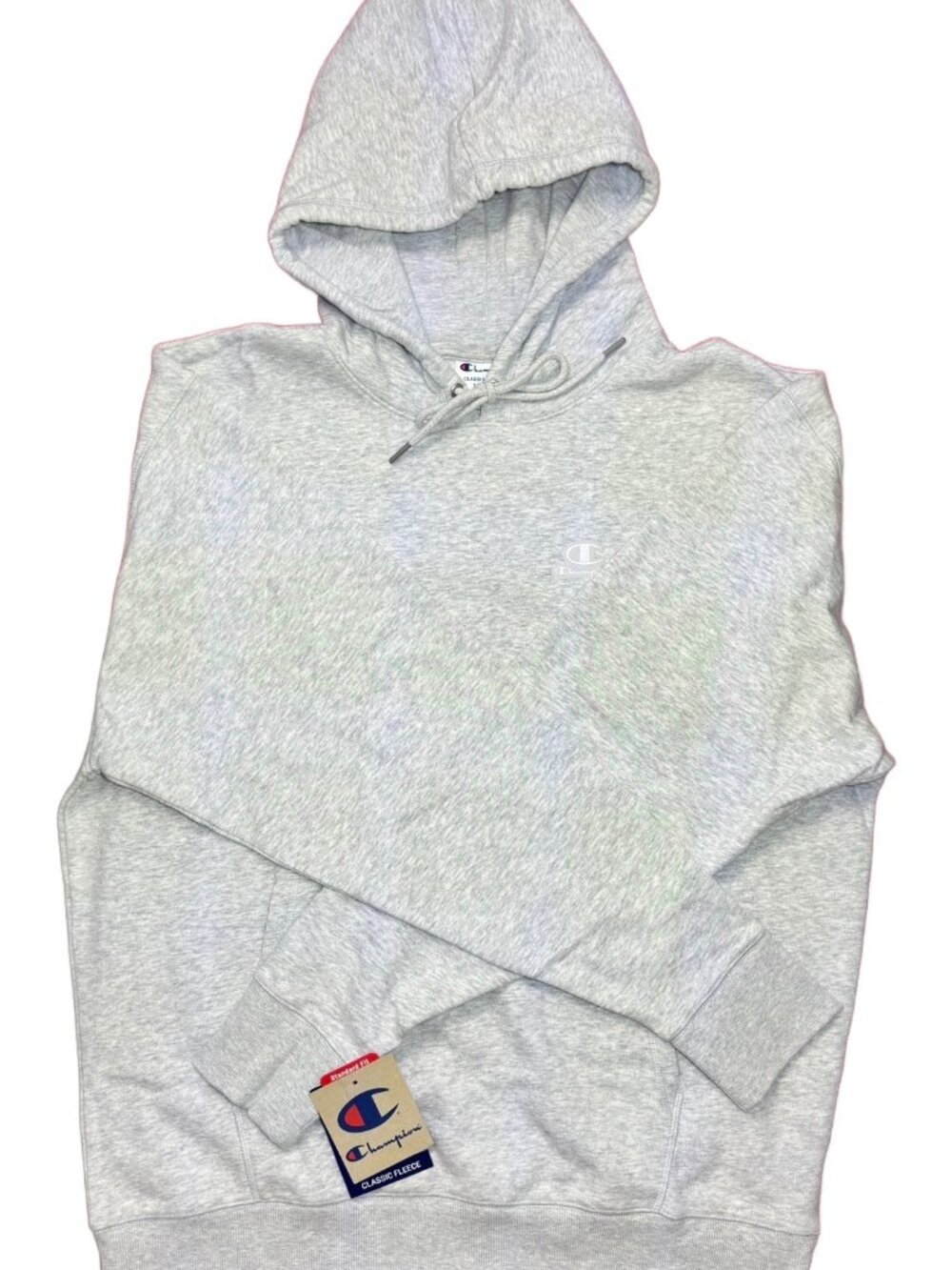 New Champion Classic Fleece Hoodie - Gray, Size Large
